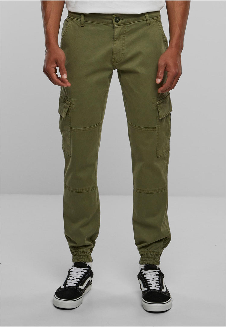 Washed Cargo Twill Jogging Pants