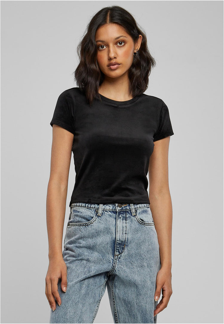 Ladies Short Velvet Tee