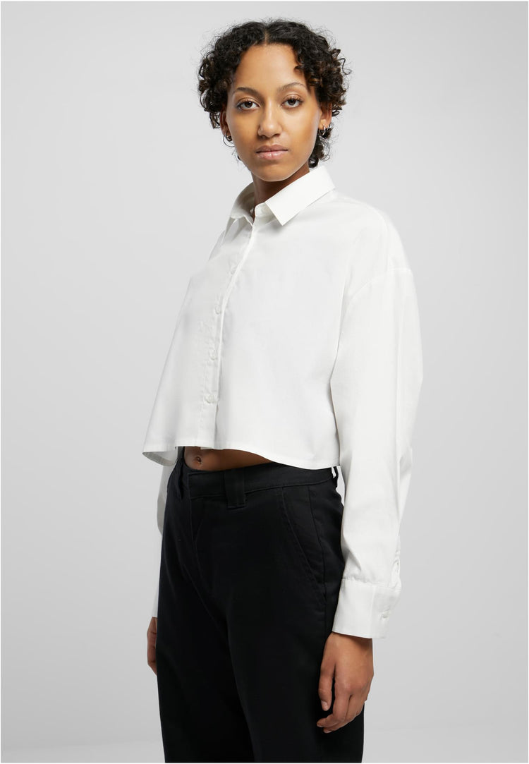 Ladies Cropped Oversized Blouse