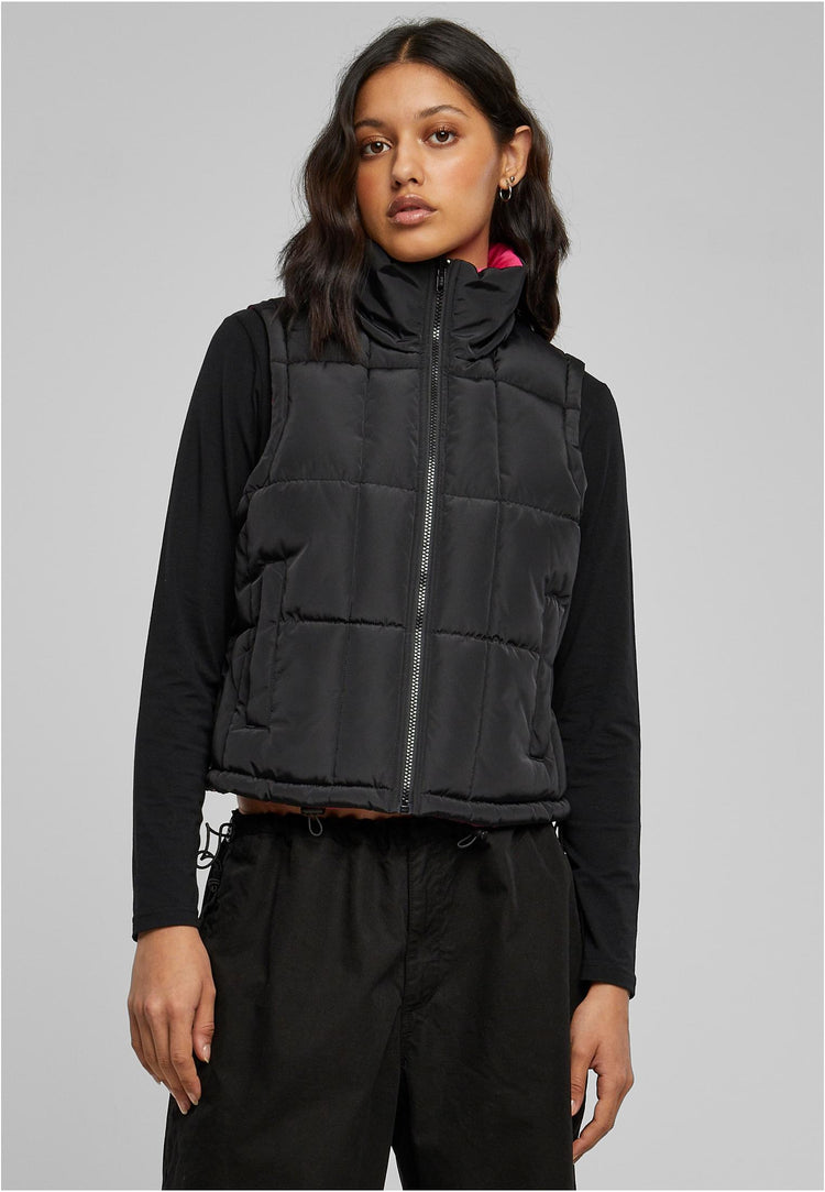 Ladies Reversible Cropped Puffer Vest