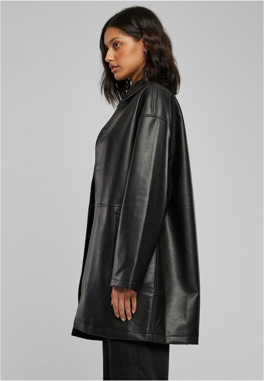 Ladies Faux Leather Coat urban classics