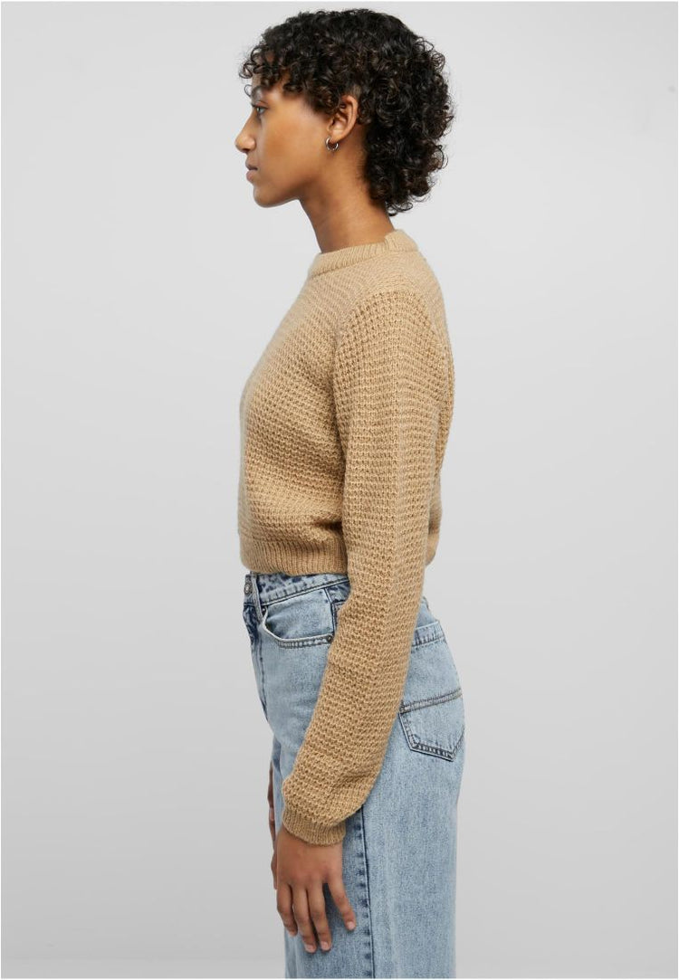 Ladies Short Waffle Sweater