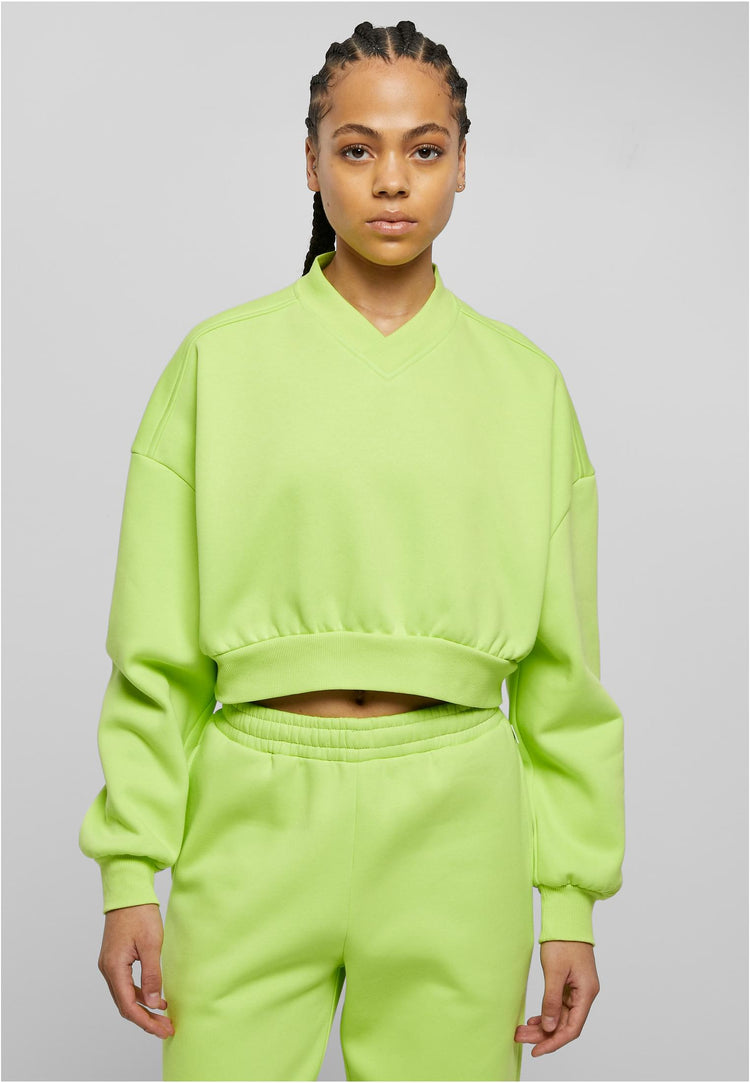 Ladies Cropped V-Neck