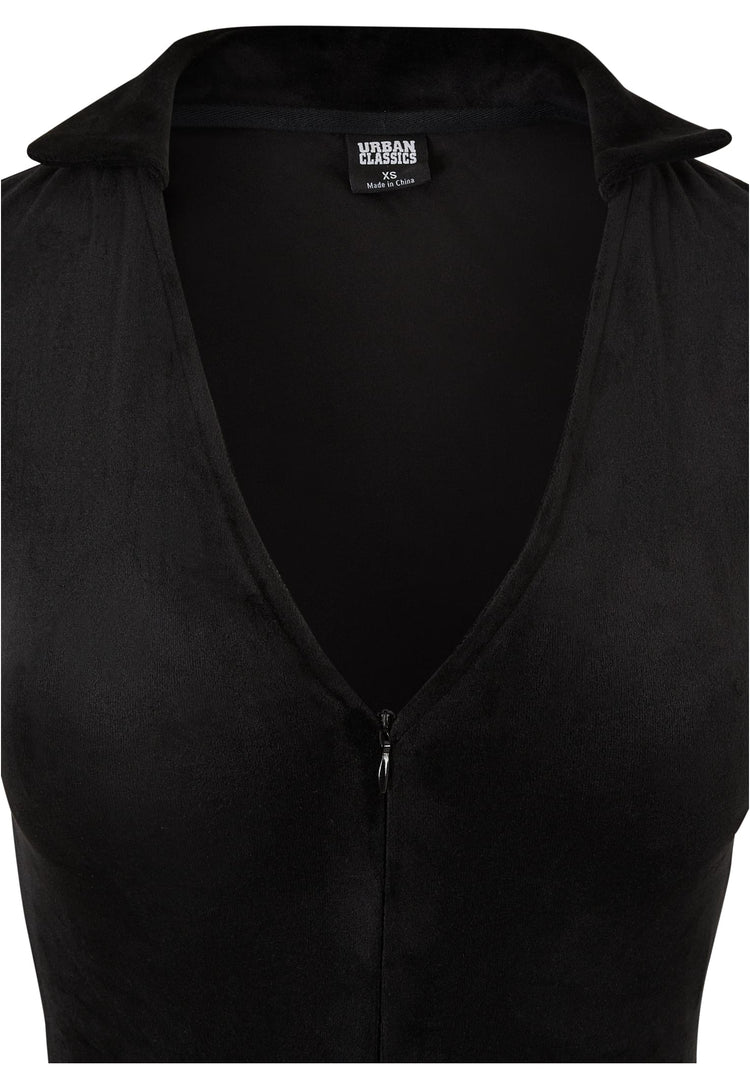 Ladies retro black Velvet Jumpsuit