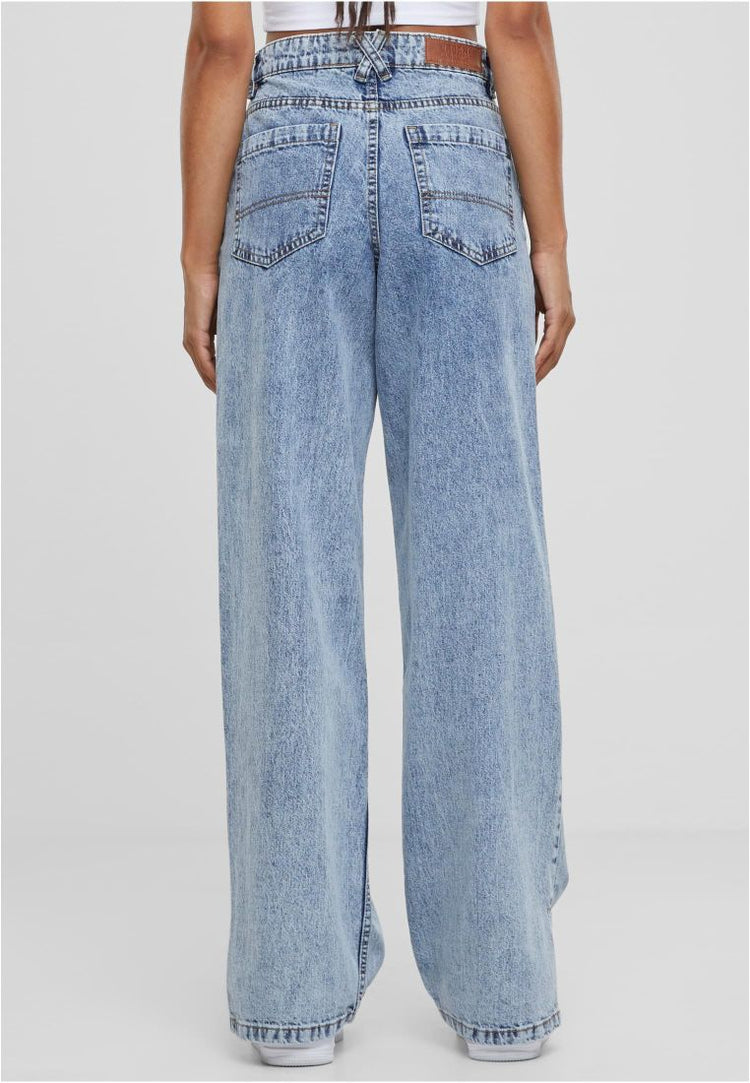 Ladies Wide Leg Slit Denim