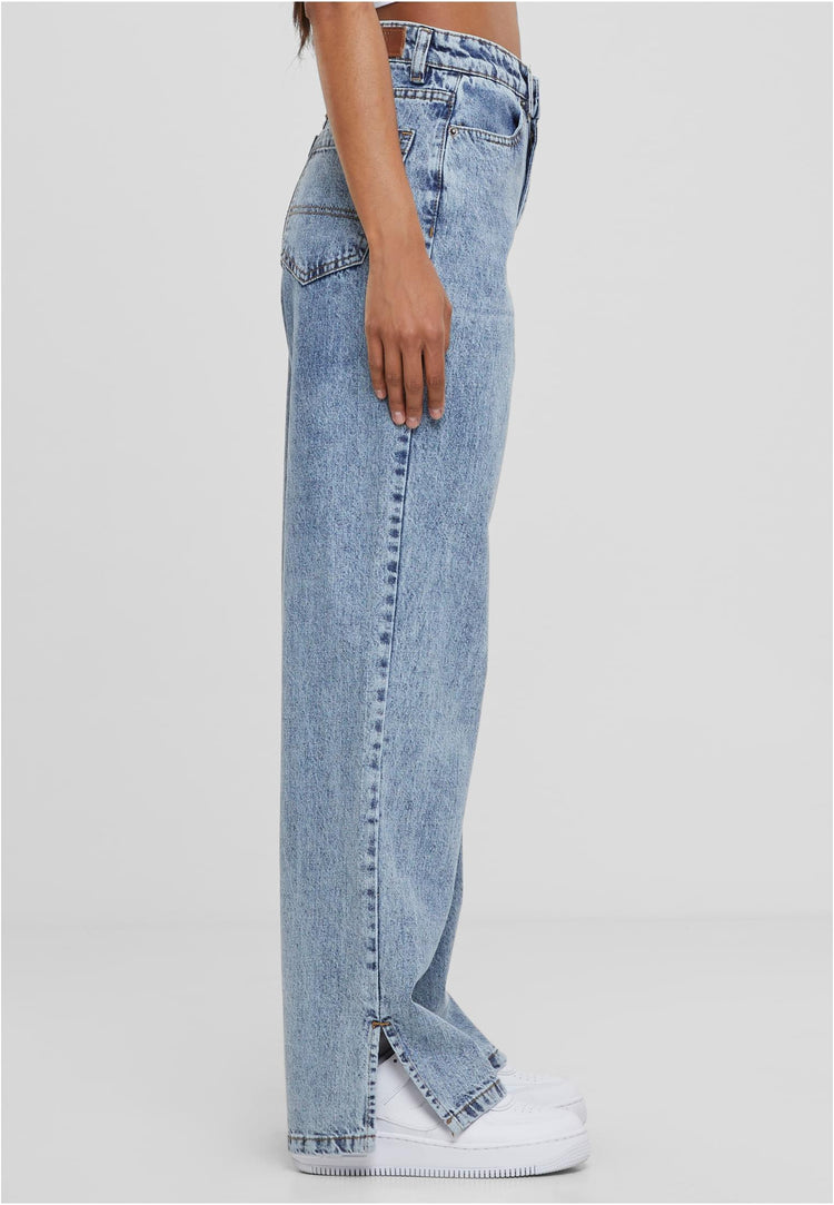 Ladies Wide Leg Slit Denim