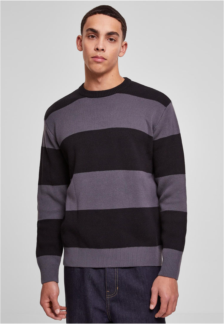 Heavy Oversized Striped Sweatshirt