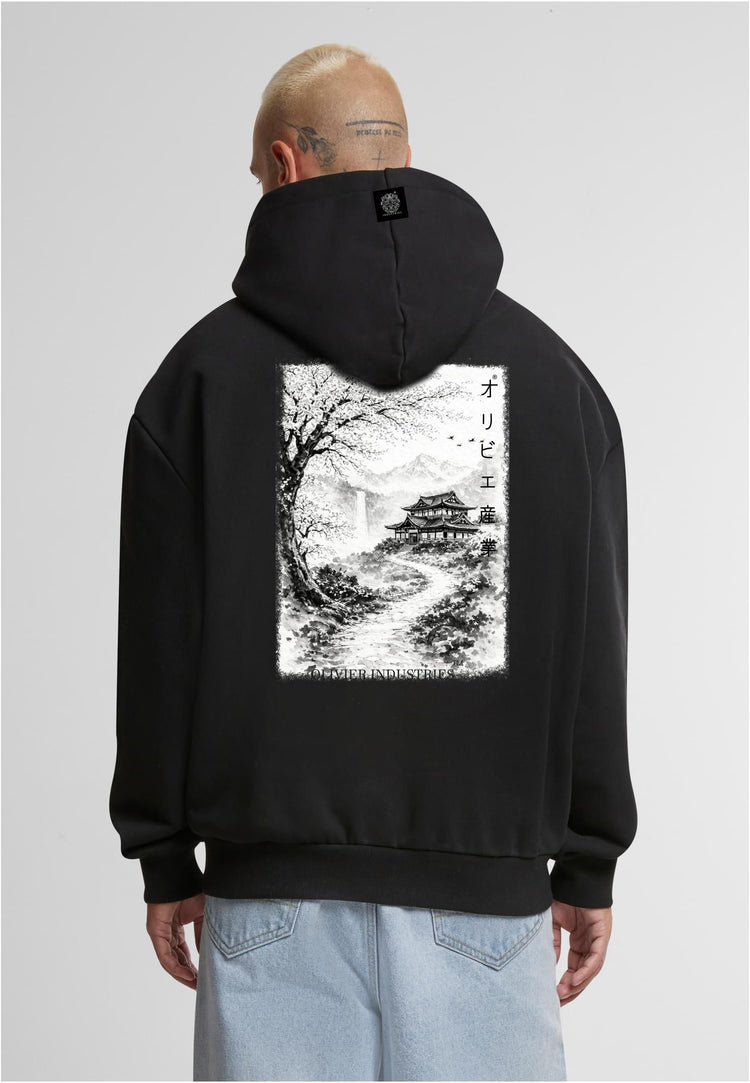 Olivier Industries TM Samurai House sketch oversize heavy unisex Hoodie blck