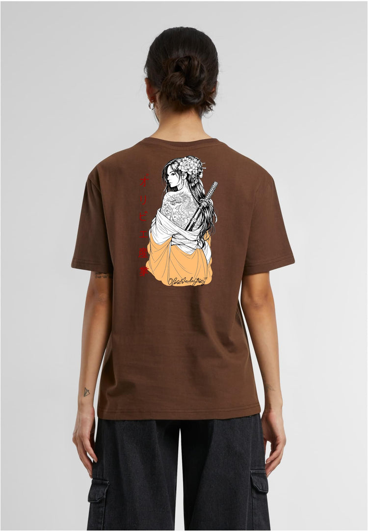 Olivier Industries TM - Geisha one line Art - 2 side print everyday Ladies Tee