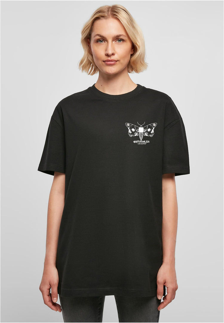 Olivier Industries Nightcrawler Black-white moon moth Ladies Oversize Tee