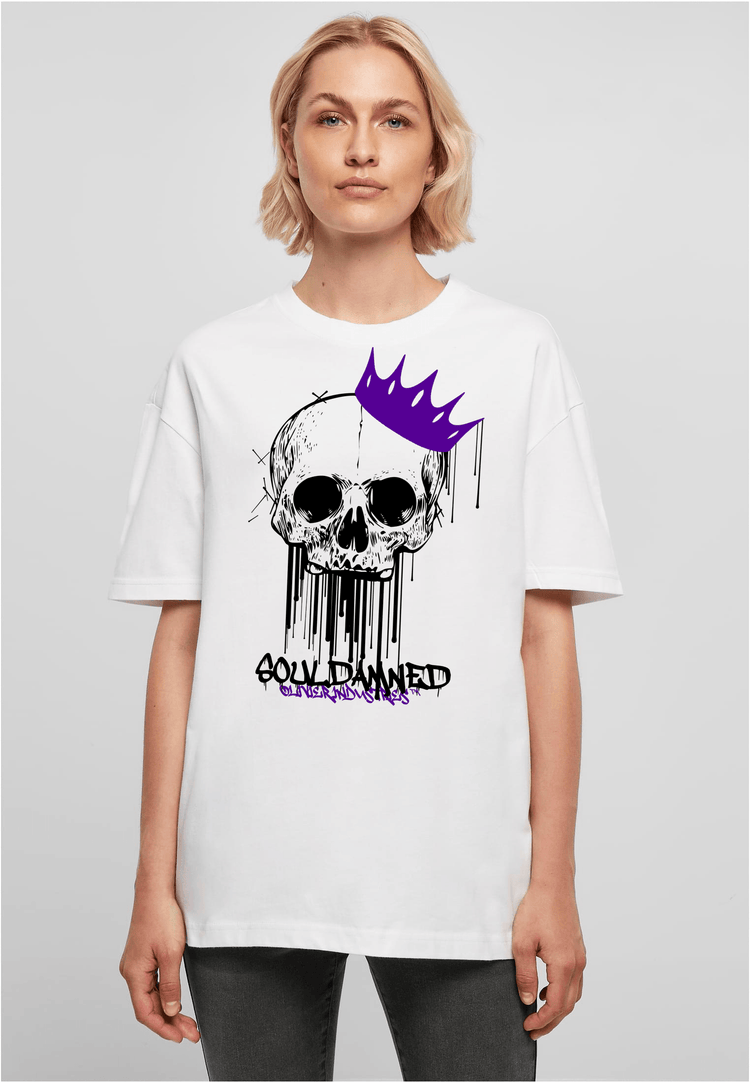 Olivier Industries Souldamned skull Boyfried Ladies Oversize Tee - Olivier Industries ® Art & Apparel