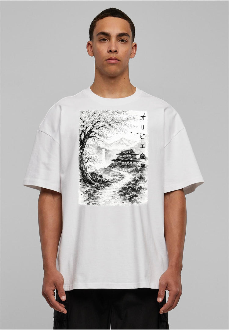 Olivier Industries TM - Handmade -Samurai House black n white unisex heavy oversize Tee