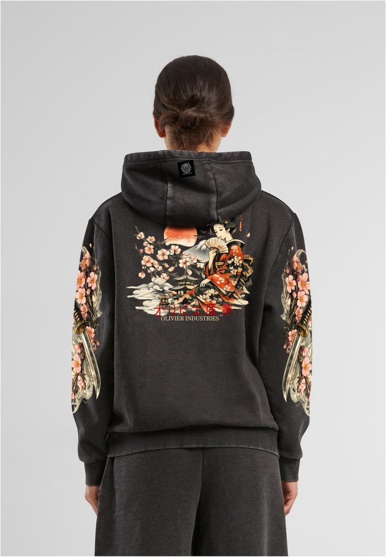 Olivier Industries ® Geisha handmade limited edition Vintage oversized ladies Hoodie