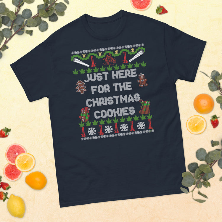 Funny christmas ugly sweater Outfit Marijuana just for the cookies unisex T-shirt