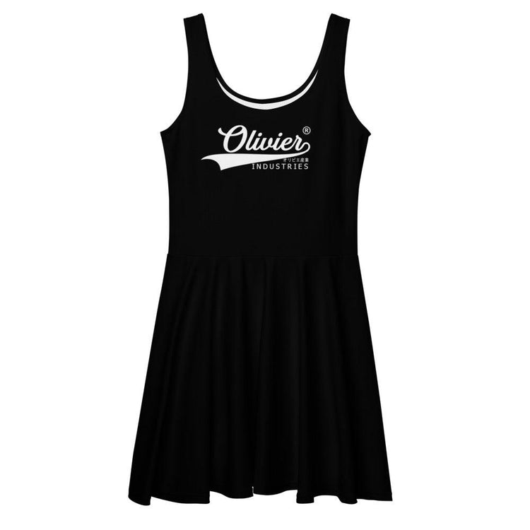 Olivier Industries ® Japanese style registred Brand Logo on black Skater Dress - Olivier Industries