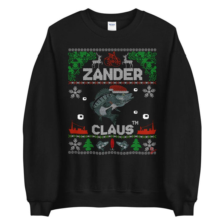 Zander Claus Pullover - Zander Claus TM the original Christmas sweater for anglers unisex sweaters - Olivier Industries