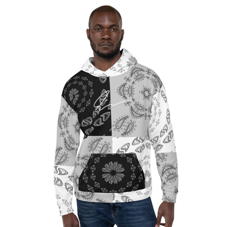 Olivier Industries ® handmade drawn and sewn paisley unisex Hoodie - Olivier Industries ® Art & Apparel