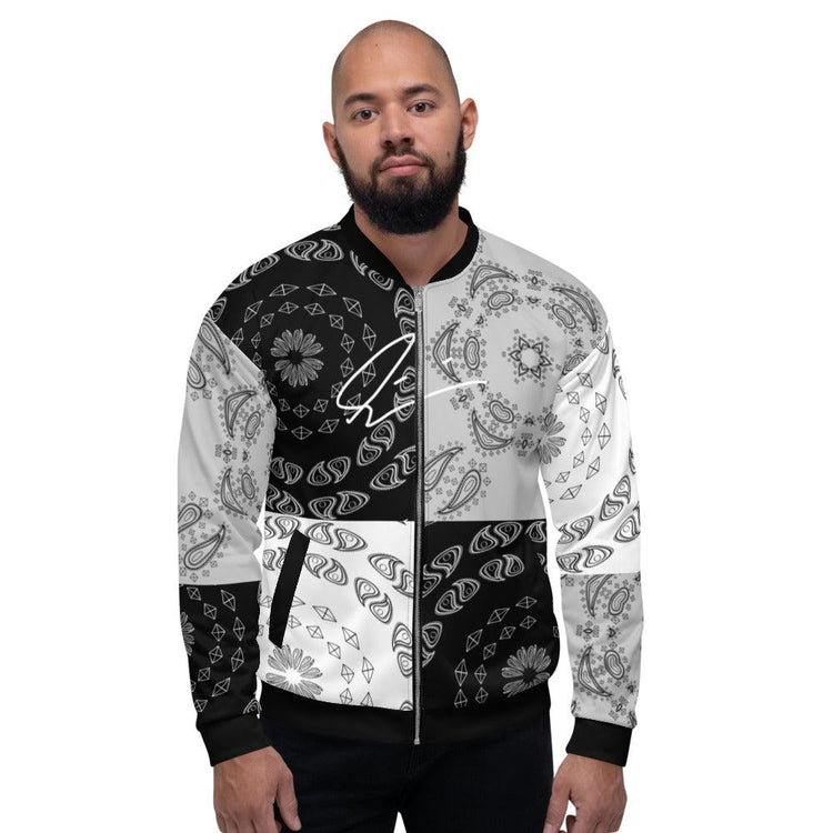 Olivier Industries ® Handmade drawn paisley -Signature unisex Bomberjacket - Olivier Industries ® Art & Apparel