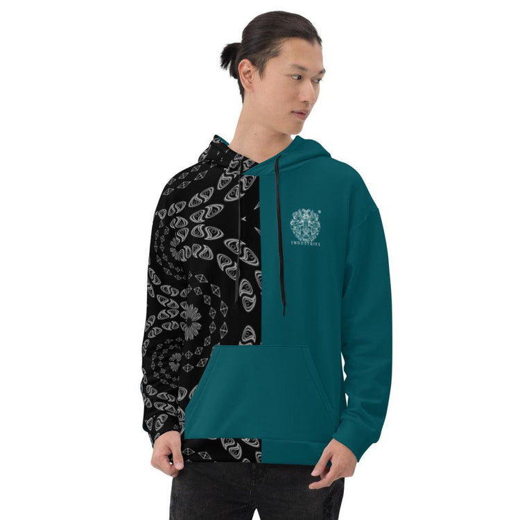 Olivier Industries half paisley unisex handmade sewn Hoodie - Olivier Industries ® Art & Apparel