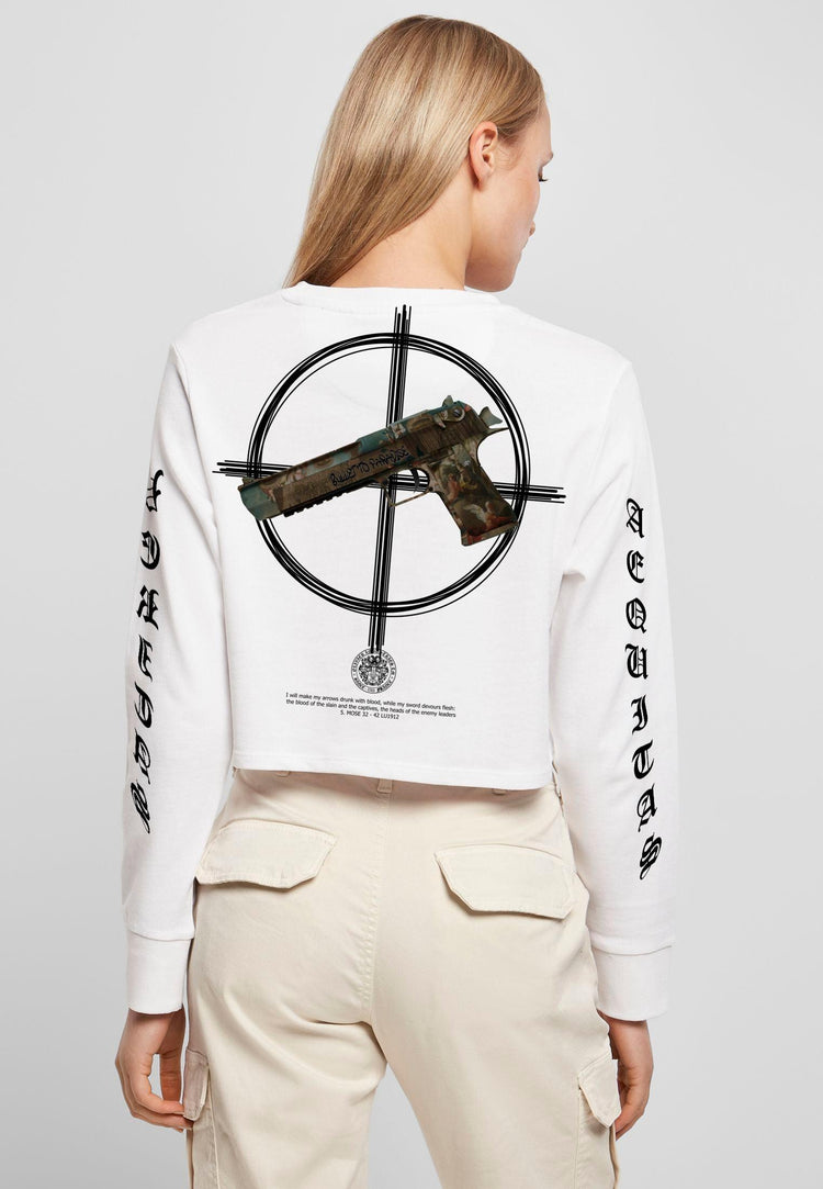 Olivier Industries ® bullet to paradise - Woman Longsleeve Crewneck Crop - Olivier Industries ® Art & Apparel