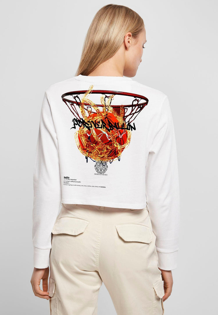 Olivier Industries ® forever ballin- Woman Longsleeve Crewneck Crop - Olivier Industries ® Art & Apparel