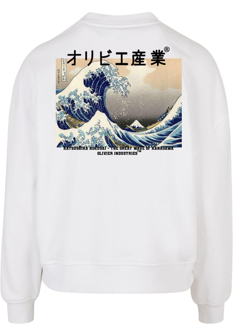 Olivier Industries ®Wave of Kanagawa woman oversized Sweatshirt - Olivier Industries ® Art & Apparel