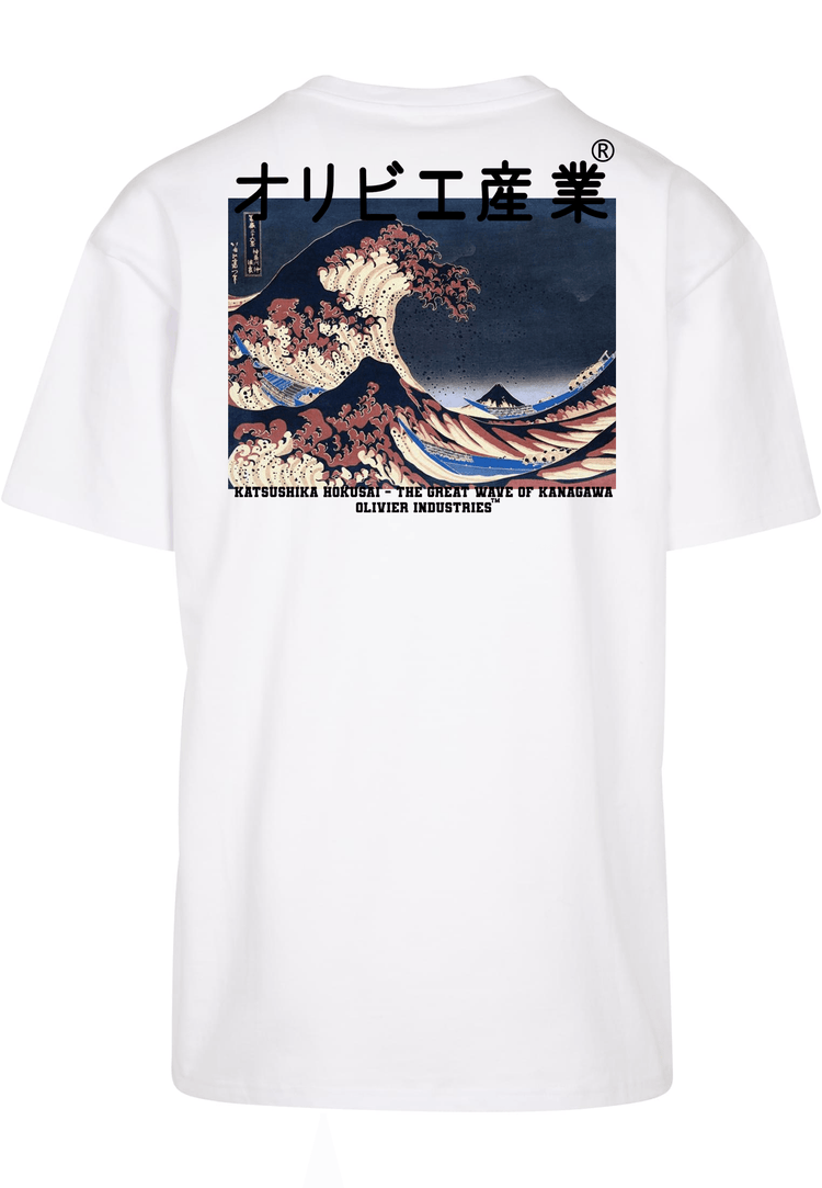Olivier Industries ®Great Wave of Kanagawa Negative oversized Men Tee - Olivier Industries ® Art & Apparel
