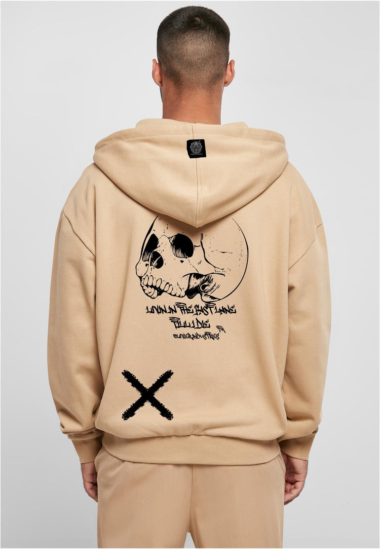 Olivier Industries ® Livin the fast lane skull Ultra Heavy Oversized Zip Hoodie - Olivier Industries ® Art & Apparel