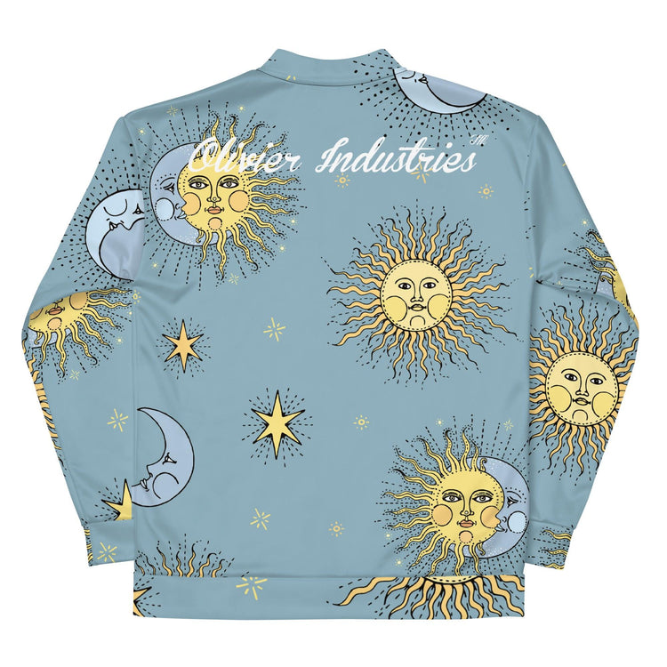 Olivier Industries TM Worldwide - handmade moon-sun leightweight unisex Bomber - Olivier Industries ® Art & Apparel