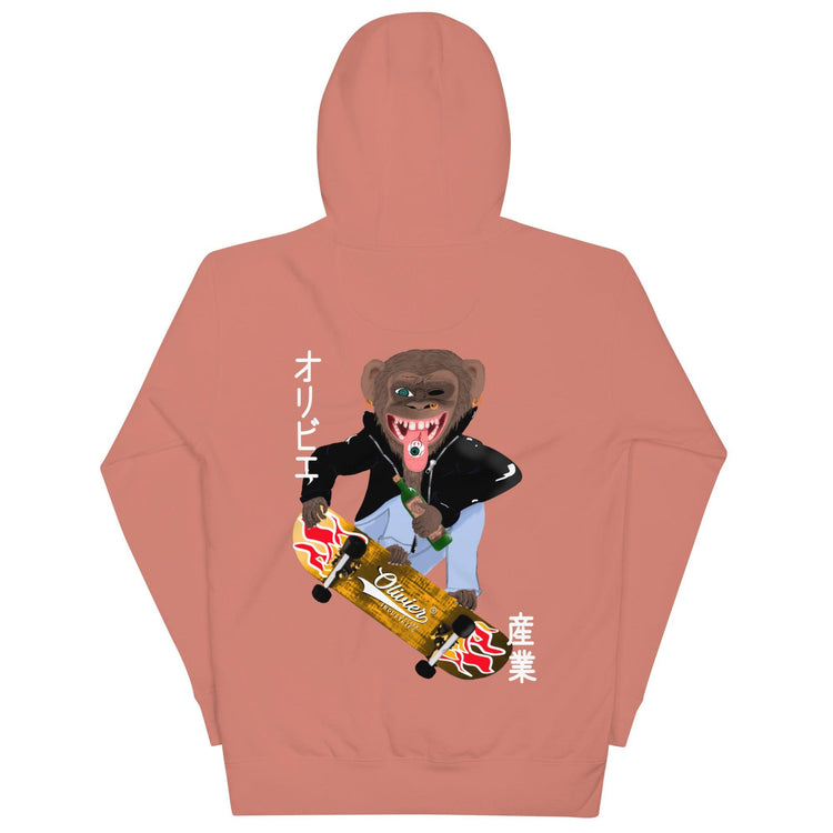 Olivier Industries ®Worldwide- Skating Ape unisex Hoodie - Olivier Industries ® Art & Apparel