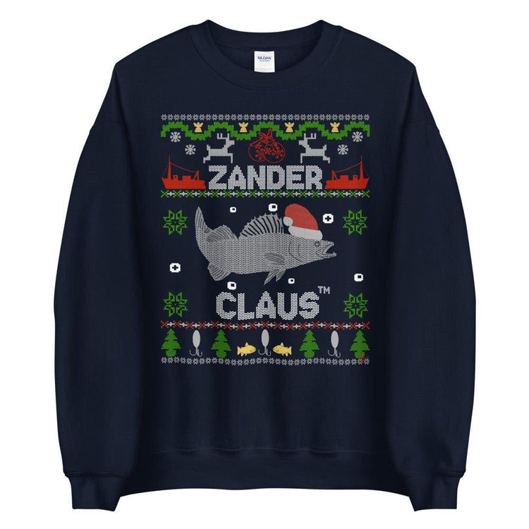 Zander Claus TM The original Christmas sweater for anglers. Unisex sweaters - Olivier Industries