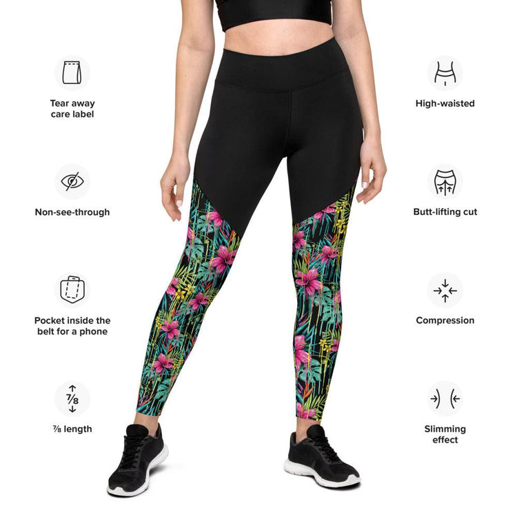 Olivier Industries TM Worldwide Flower Pattern Art Sport-Leggings - Olivier Industries ® Art & Apparel