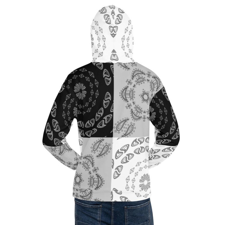 Olivier Industries ® handmade drawn and sewn paisley unisex Hoodie - Olivier Industries ® Art & Apparel