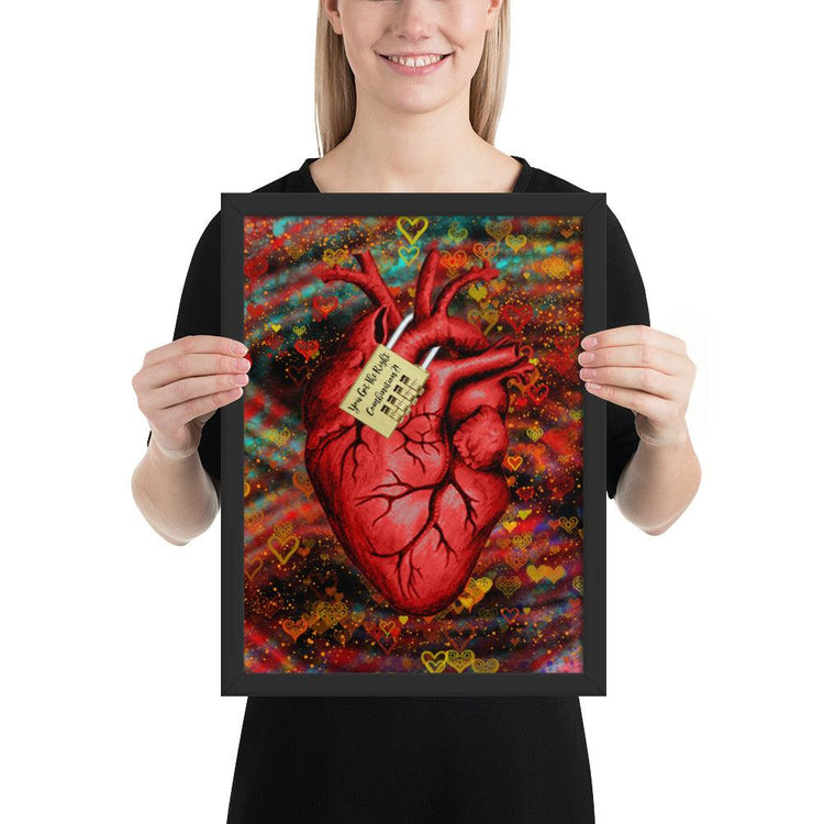 Olivier Industries TM Worldwide You got the right combination? Valentines Special framed Poster - Olivier Industries ® Art & Apparel