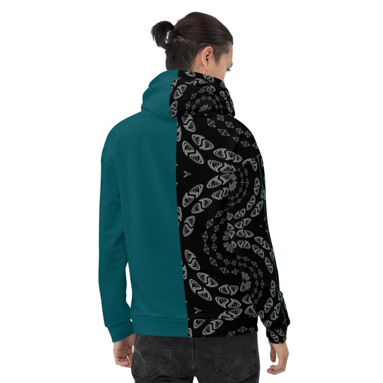 Olivier Industries half paisley unisex handmade sewn Hoodie - Olivier Industries ® Art & Apparel
