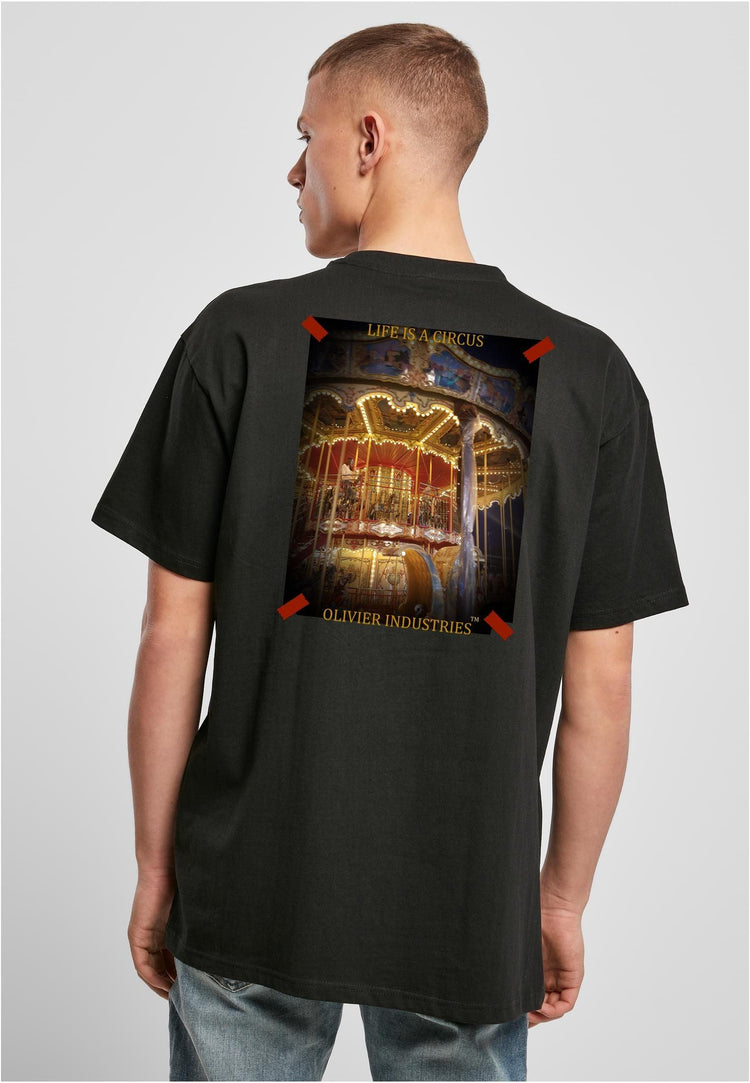 Olivier Industries ® Life is a circus carousel oversized unisex T-shirt - Olivier Industries ® Art & Apparel