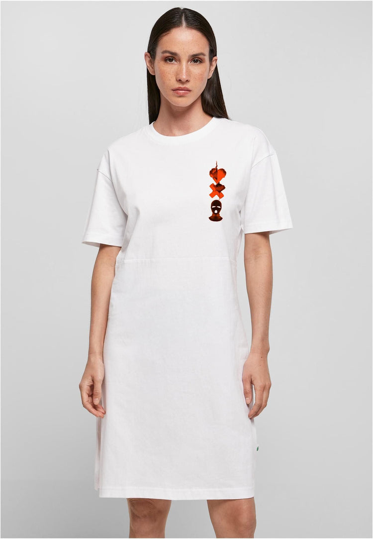 Olivier Industries ® Love,Death & G´s - Organic Cotton Ladies Slit oversized Tee Dress - Olivier Industries ® Art & Apparel