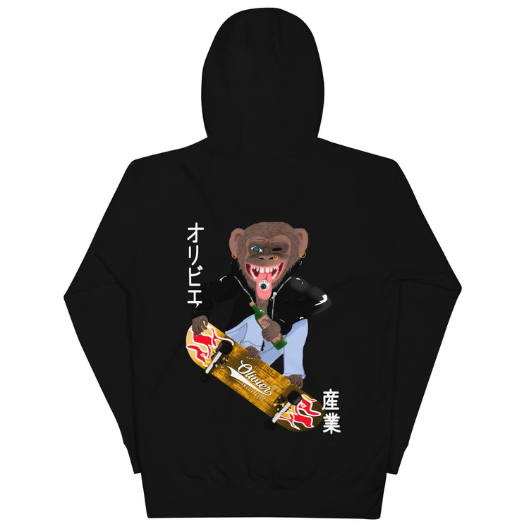 Olivier Industries ®Worldwide- Skating Ape unisex Hoodie - Olivier Industries ® Art & Apparel