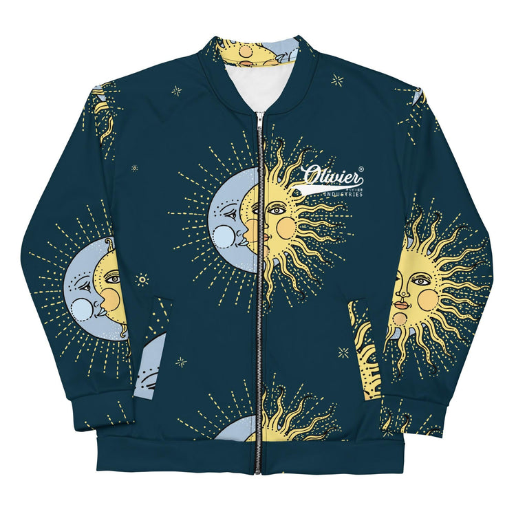 Olivier Industries TM Worldwide - Sun and Moon Vinatge leightweight handmade unisex Bomber - Olivier Industries ® Art & Apparel