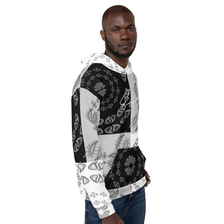 Olivier Industries ® handmade drawn and sewn paisley unisex Hoodie - Olivier Industries ® Art & Apparel