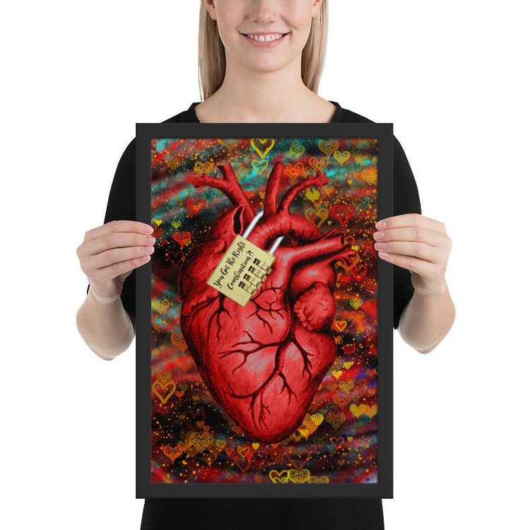 Olivier Industries TM Worldwide You got the right combination? Valentines Special framed Poster - Olivier Industries ® Art & Apparel