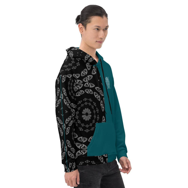 Olivier Industries half paisley unisex handmade sewn Hoodie - Olivier Industries ® Art & Apparel