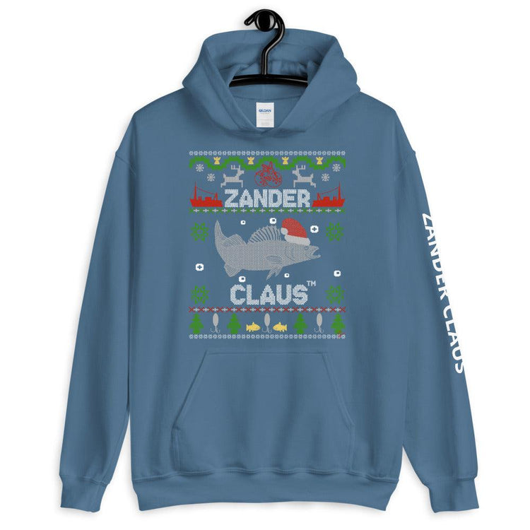 Zander Claus Weihnachtspulli - Ugly Sweater Look mit kleiner Signatur im Design und Logo auf linkem Arm -Zander Claus ® Kapuzenpullover - Olivier Industries