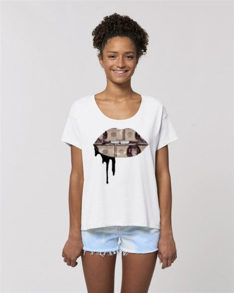Olivier Industries ® Money Ape Kiss organic woman T-shirt - Olivier Industries ® Art & Apparel