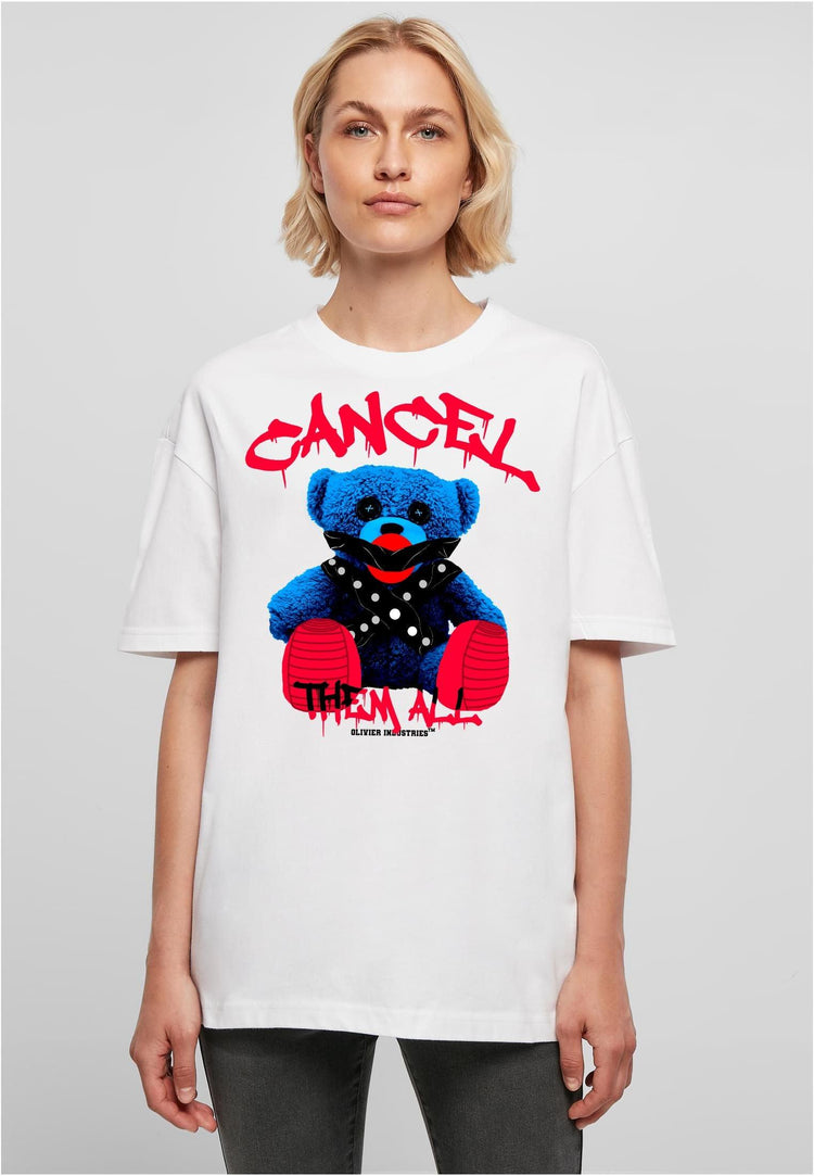 Olivier Industries ® Front printed Oversized - Cancel them All- Ladies Boyfriend Tee - Olivier Industries ® Art & Apparel