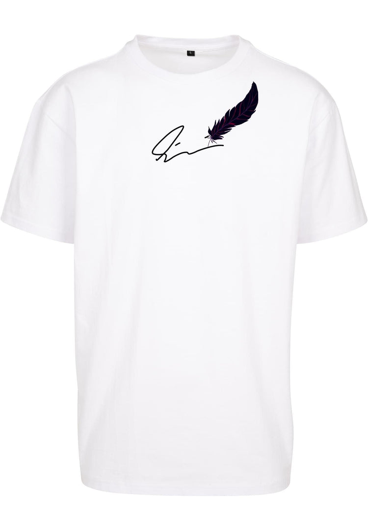Olivier Industries ®Signature Feather -white oversized Men Tee - Olivier Industries ® Art & Apparel