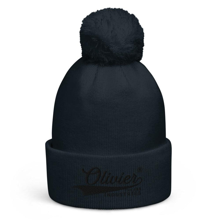 Olivier Industries ® Japanese logo embroidered on unisex bobble beanie - Olivier Industries