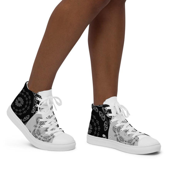 Olivier Industries ® Paisley Pattern Woman canvas High Tops - Olivier Industries ® Art & Apparel