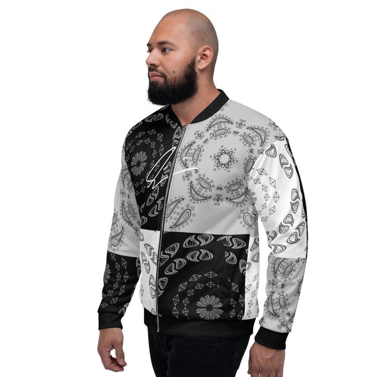Olivier Industries ® Handmade drawn paisley -Signature unisex Bomberjacket - Olivier Industries ® Art & Apparel