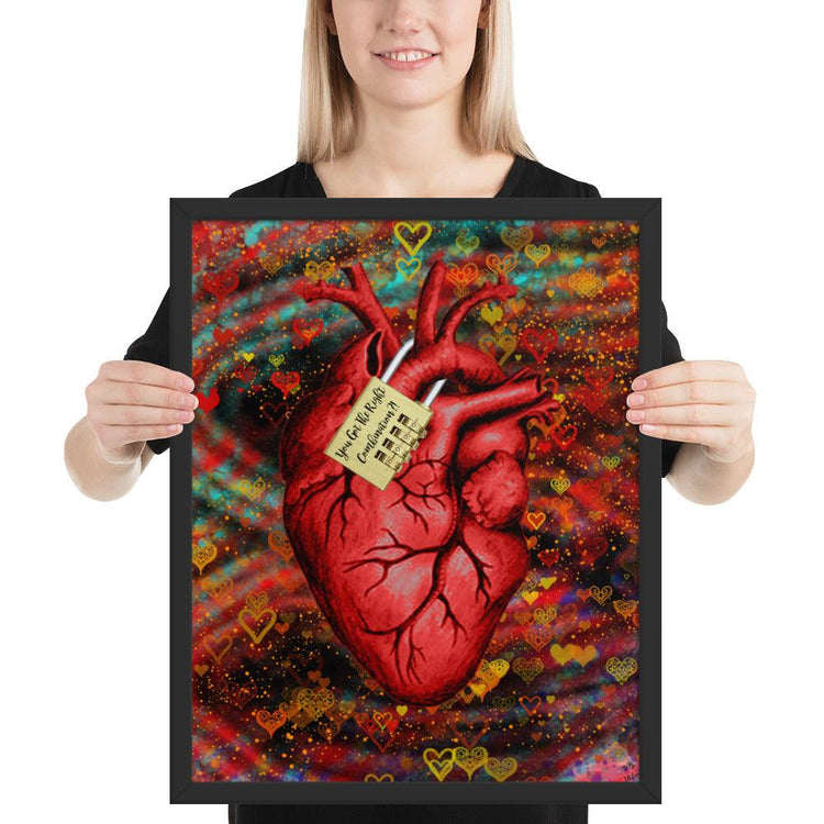 Olivier Industries TM Worldwide You got the right combination? Valentines Special framed Poster - Olivier Industries ® Art & Apparel